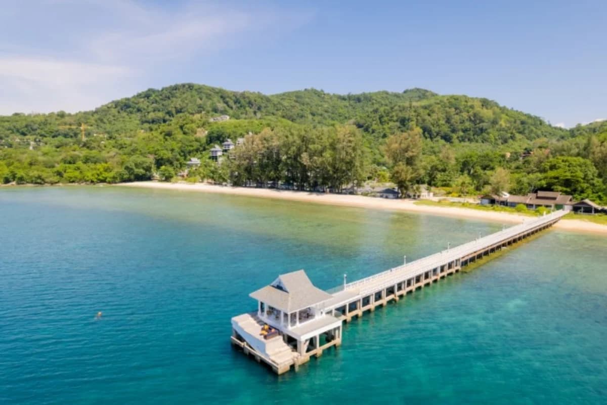 A serene view of the private beach at The Ritz-Carlton, Dubai.