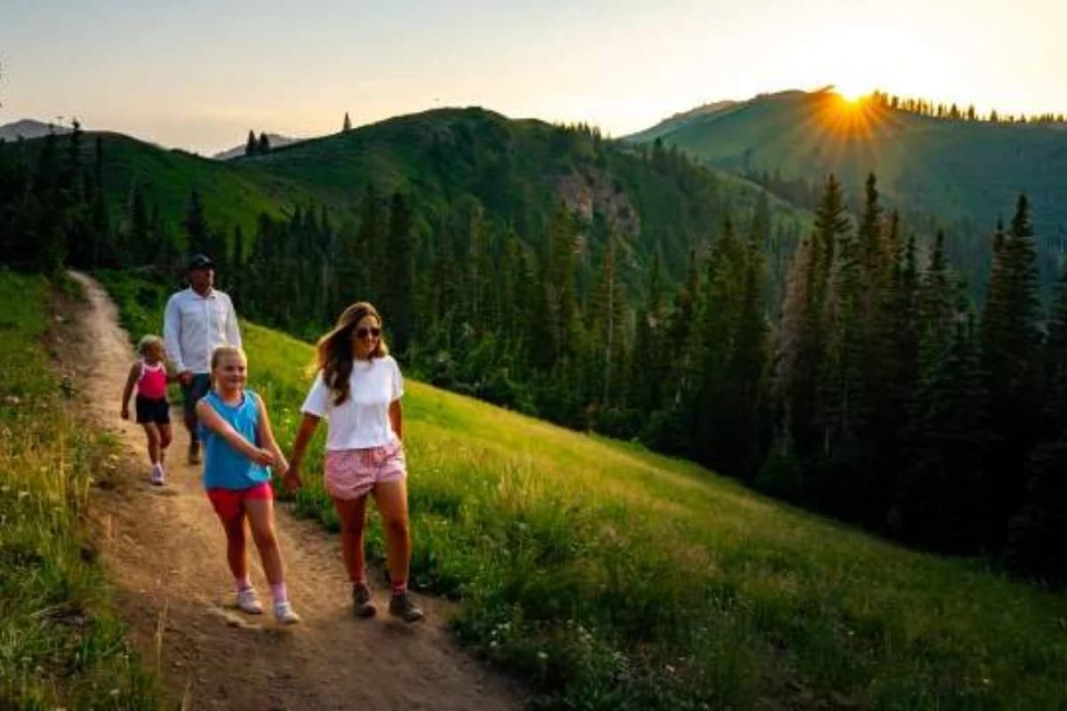 Family at a theme park