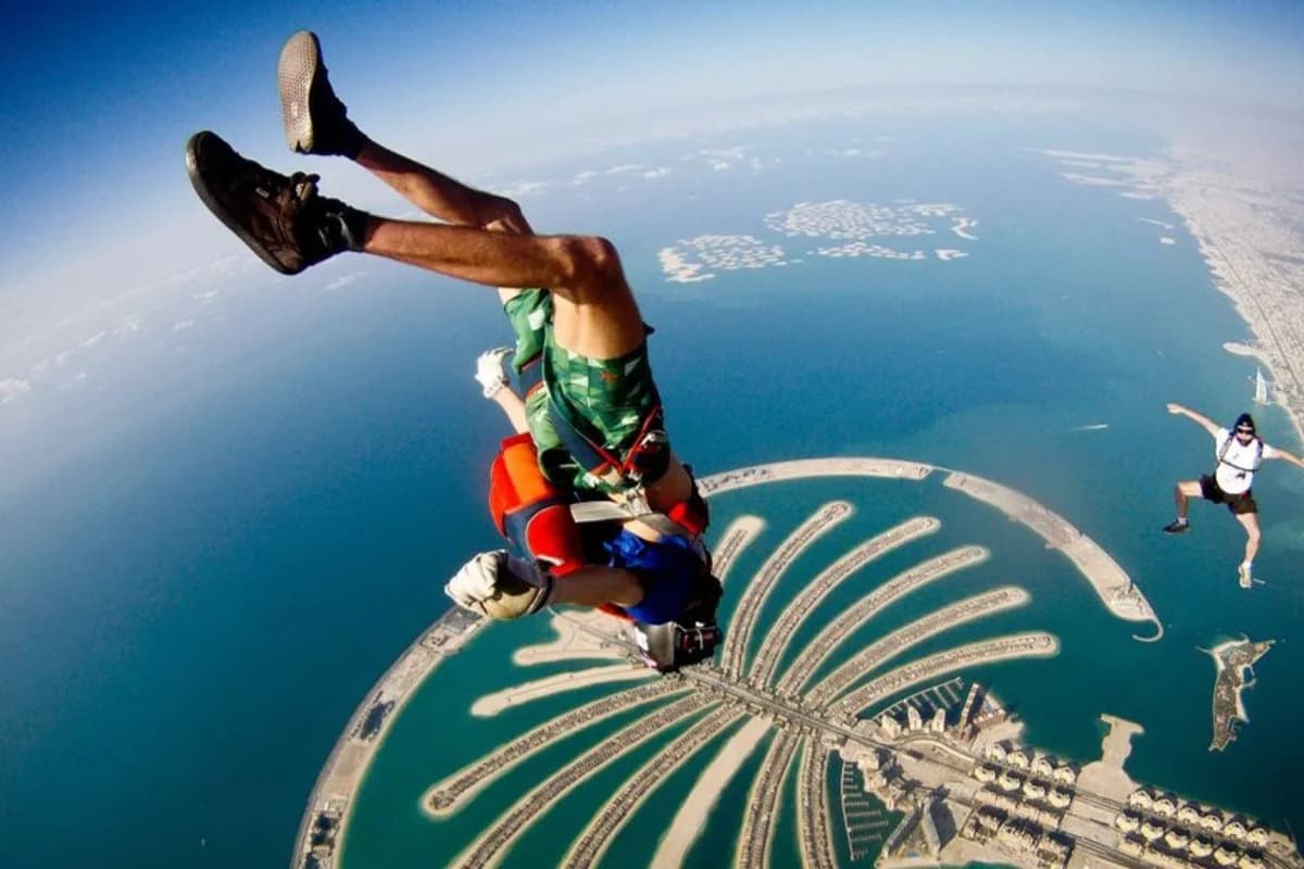 Skydiving over The Palm Jumeirah